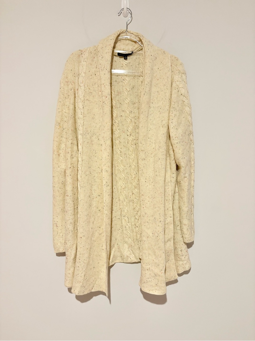 Adrienne Vittadini marled speckled Cardigan Sweater cream yellow‎ size 3X